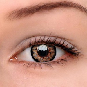 Eye Circle Lens Flower Brown Colored Contact Lenses